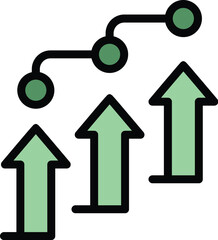 Career growth icon. Outline Career growth vector icon for web design isolated on white background color flat