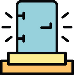 Career door icon. Outline Career door vector icon for web design isolated on white background color flat