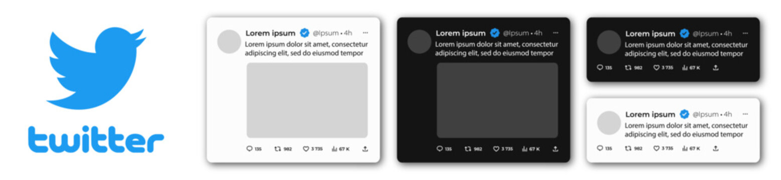 Twitter post template. Social media post layout. Vector. VINNITSA, UKRAINE - MAY 24, 2023