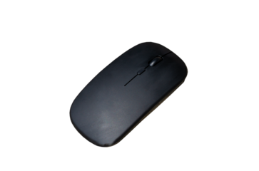 black mouse computer accessories on transparent background