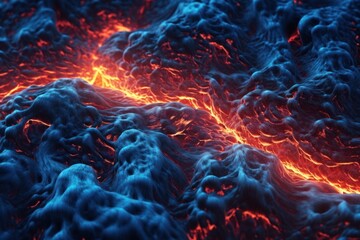 close up view of hot volcanic surface, ai tools generated image