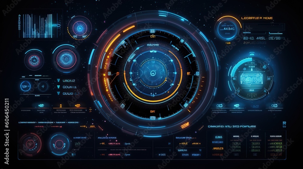 Aufkleber futuristic interface hud design.hud,gui for game background design. technology background. digital d