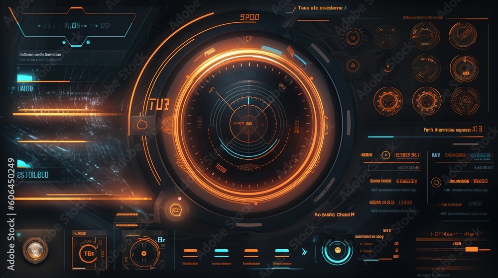Fototapete hud callout titles.hud,gui for game background design. technology background. digital data. generati