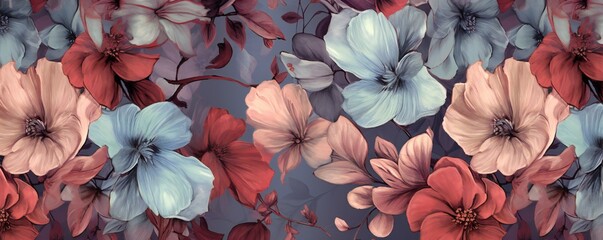 Abstract Floral Blossom Painting Background Generative AI
