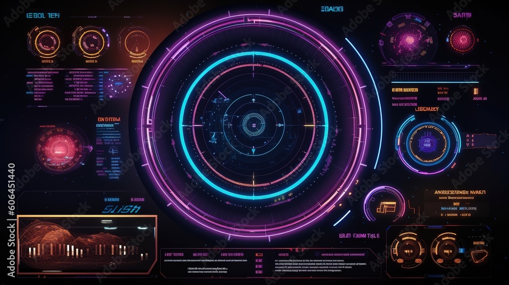 Leinwandbilder futuristic download progress bar hud. hud,gui for game background design. technology background. dig