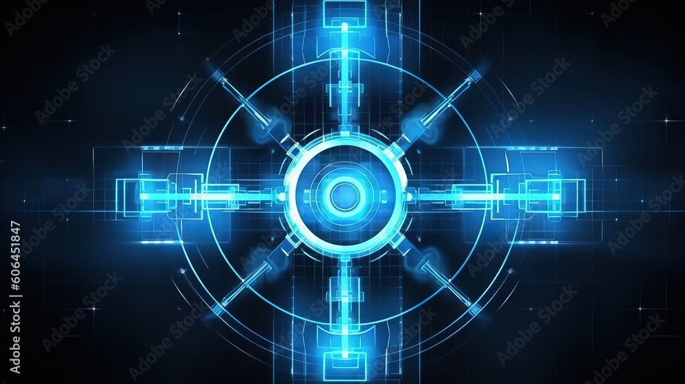 Poster Set of Sci Fi Modern User Interface Elements.Hud,GUI for game background design. Technology background. Digital data. Generative AI