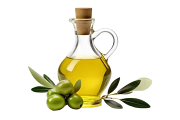 Stoff pro Meter Olive oil and olives transparent background. © Aziz
