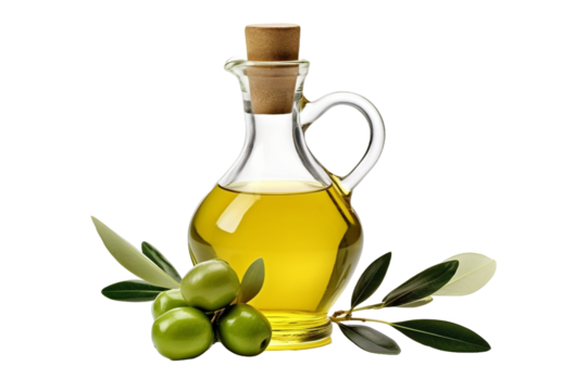 Olive oil and olives transparent background. - Powered by Adobe