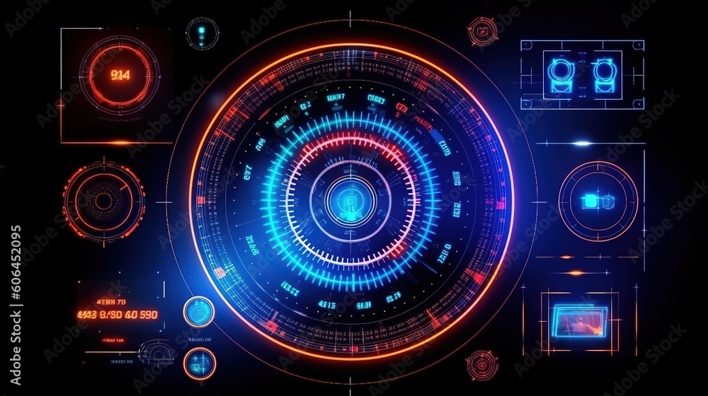 Leinwandbilder Futuristic Callouts titles in HUD style. Hud,GUI for game background design. Technology background. Digital data. 