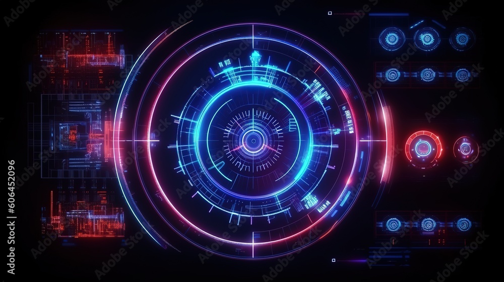 Aufkleber Futuristic Callouts titles in HUD style. Hud,GUI for game background design. Technology background. Digital data. 
