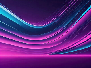Abstract futuristic background with pink blue glowing neon moving high speed wave solid lines. AI generated Generative AI