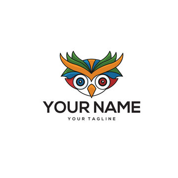 Modern and multicolored owl mascot based logo design for sport, e-sports, and gaming industry.