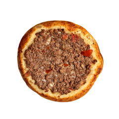 Isolated Open Esfiha of Minced Beef