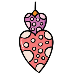 Fototapeta premium Colorful cute heart for hanging christmas tree