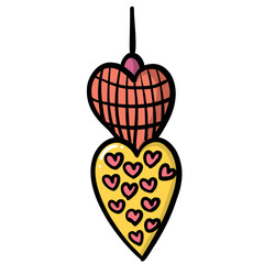 Fototapeta premium Colorful heart Christmas tree decoration.svg