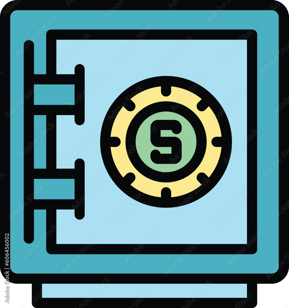 Poster deposit room locker safe icon. outline deposit room locker safe vector icon for web design isolated 