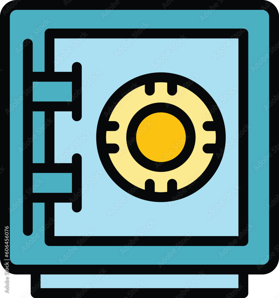 Poster deposit room key safe icon. outline deposit room key safe vector icon for web design isolated on whi