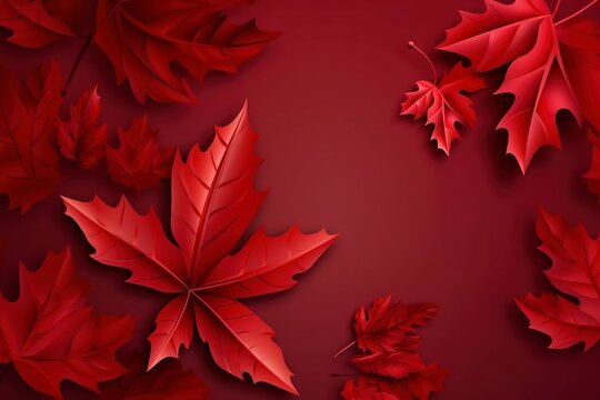 Canada day design of red maple leaves background