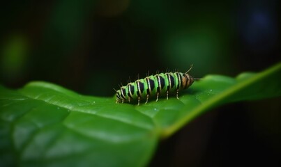 caterpillar on leaf HD 8K wallpaper Stock Photography Photo Image