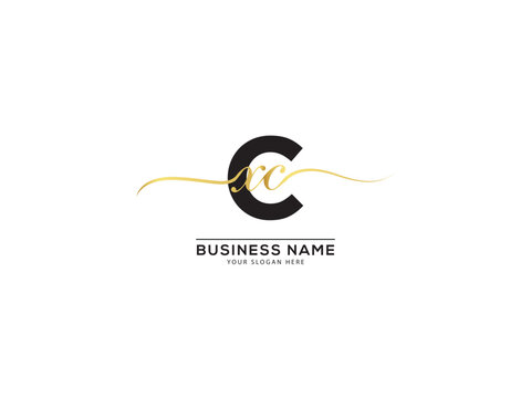 Premium Cxc Golden Logo Letter Design For Shop