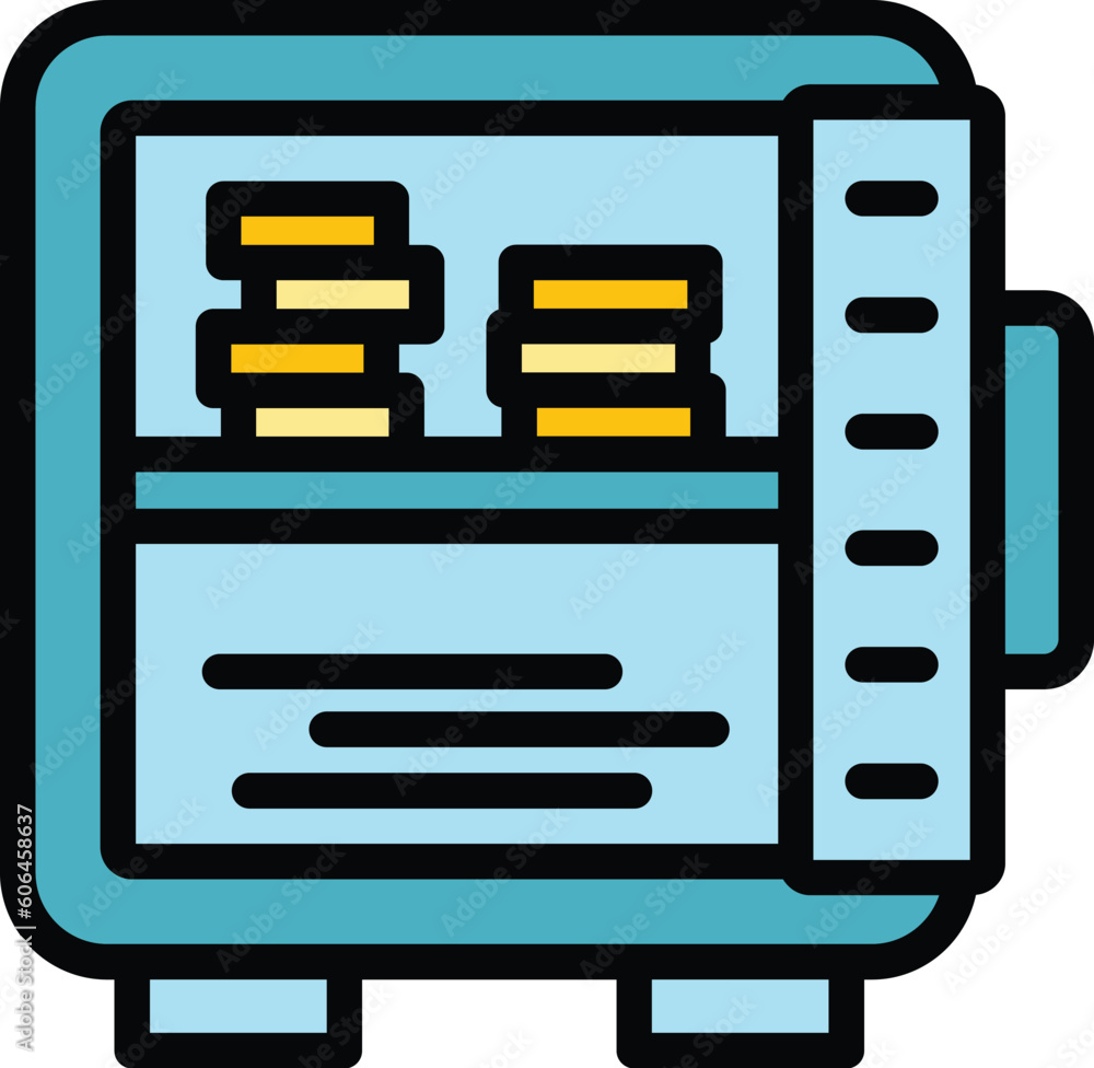 Poster deposit room open money icon. outline deposit room open money vector icon for web design isolated on