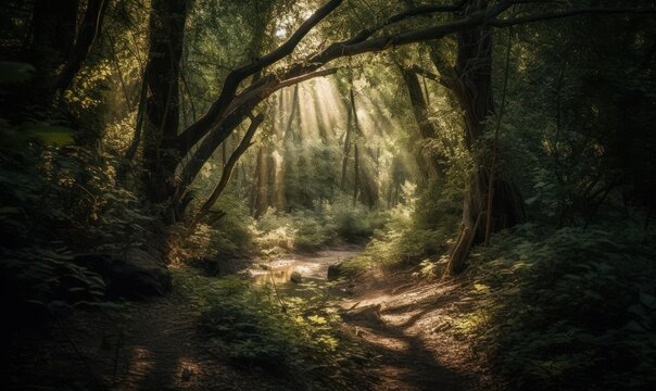 rays of light in forest HD 8K wallpaper Stock Photography Photo Image
