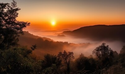Fototapeta na wymiar sunset over the mountains HD 8K wallpaper Stock Photography Photo Image