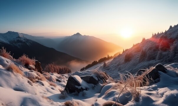 sunrise in the mountains HD 8K wallpaper Stock Photography Photo Image