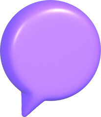 3d purple circle speech bubble 