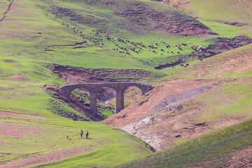 An ancient bridge built by the Siemens brothers in Azerbaijan