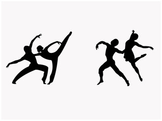 Fototapeta na wymiar silhouettes of jumping people