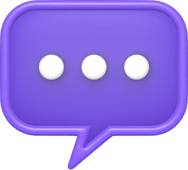 purple speech bubble 3d