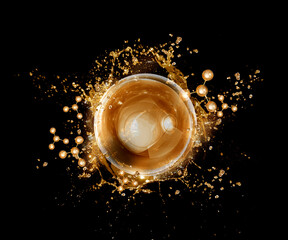 gold bubble background for cos metic product