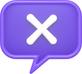 Obraz premium 3d x mark speech bubble