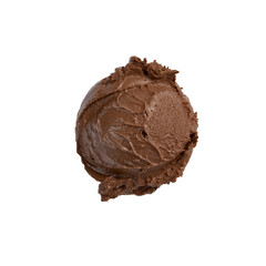 ball of chocolate ice cream  on a white background