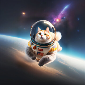 Space cat on the moon