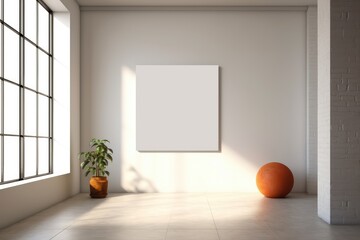 Blank White Photo Frame Mockup in the Modern Interior Background Generative AI