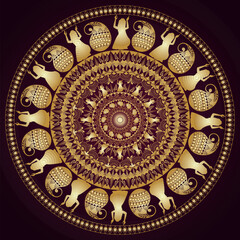 Fototapeta premium Luxury design premium styling ornamental golden and silver background mandala design
