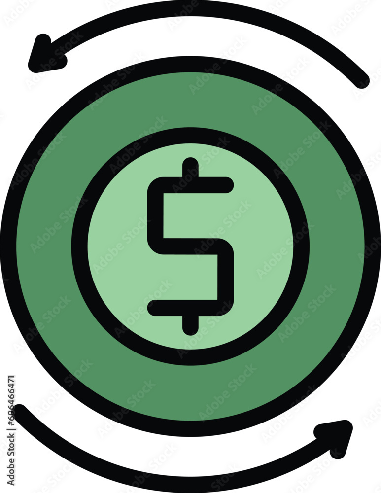 Poster dollar arrows icon. outline dollar arrows vector icon for web design isolated on white background co