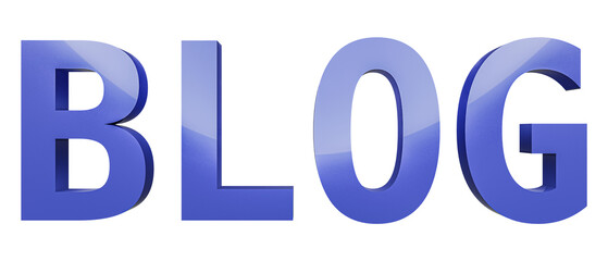 Word blog. Blogging concept. Illustration for web blogger. Isolated on transparent png