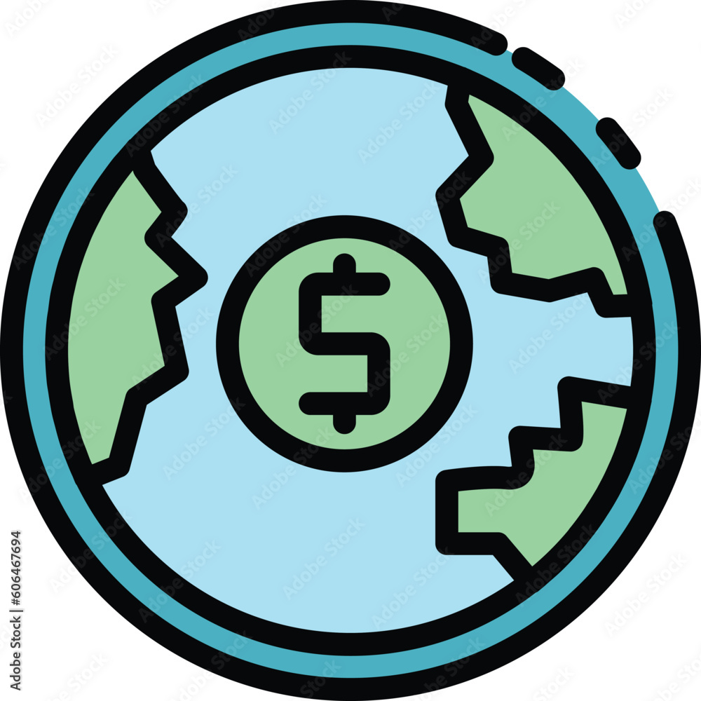 Poster world currency icon. outline world currency vector icon for web design isolated on white background 