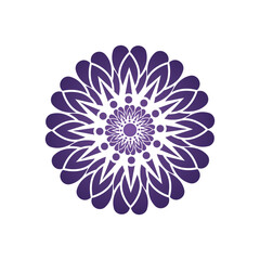 Traditional Asian colorful floral pattern Stained glass mosaic logo tile design inspiration