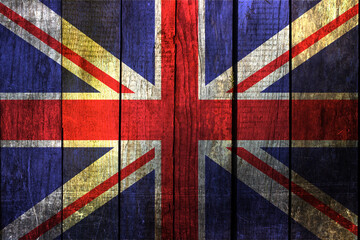 United Kingdom flag on old boards.