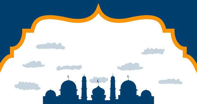 4k animation of Islamic background celebration design for Islamic new year, eid mubarak, and Isra Mi'raj.