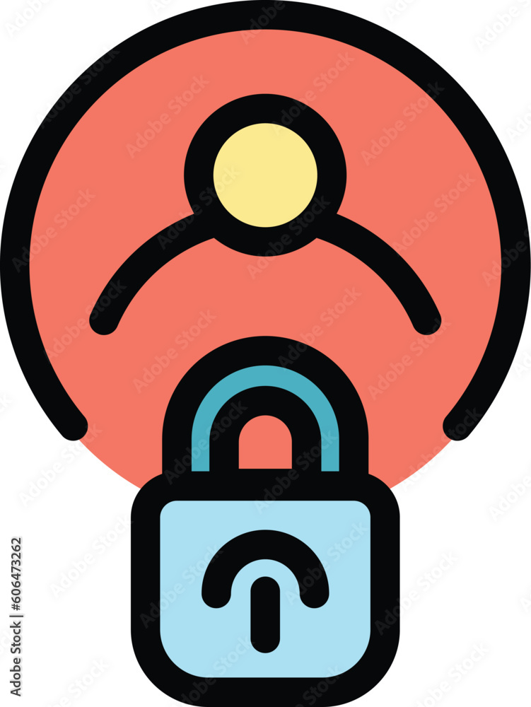 Poster blacklist locked avatar icon. outline blacklist locked avatar vector icon for web design isolated on