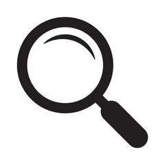 Magnifying glass icon, magnifier or loupe sign.