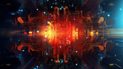 Circuit board background, can be used as digital dynamic wallpaper, technology background. Ai generative.