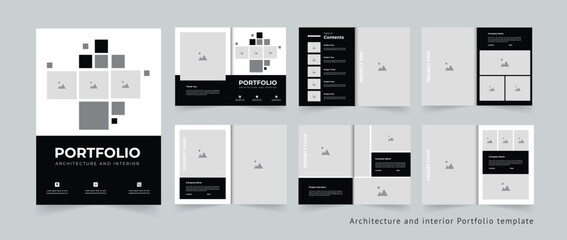Architect portfolio interior portfolio template design A4 size print template