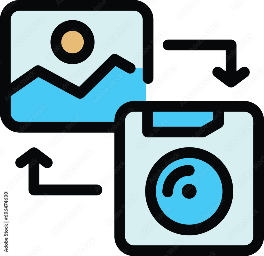 Poster content image filter icon. outline content image filter vector icon for web design isolated on white