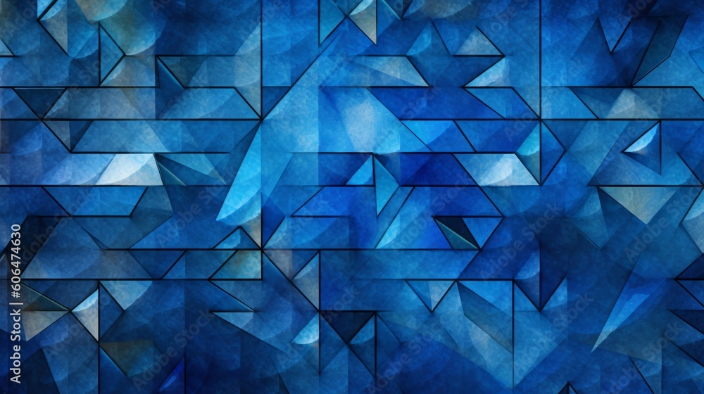 Aufkleber classic blue abstract trianglify generative art background illustration. ai generative.
